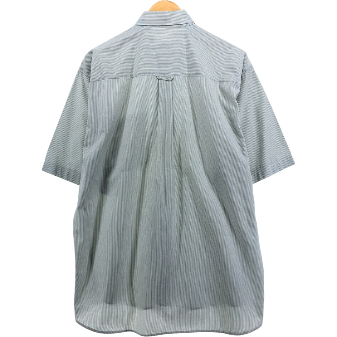 Lacoste Striped Pattern Short Sleeve Button-Down Cotton Striped Shirt, Men's Size M cotton white type Vintage Second Hand