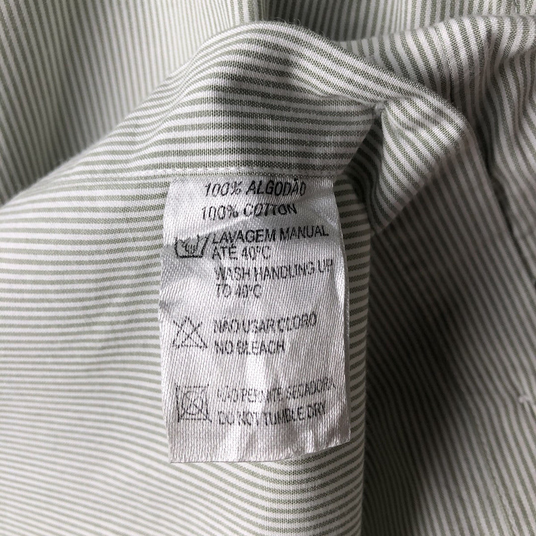 Lacoste Striped Pattern Short Sleeve Button-Down Cotton Striped Shirt, Men's Size M cotton white type Vintage Second Hand