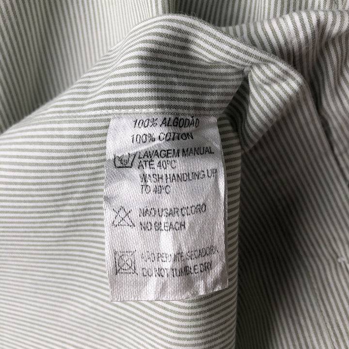 Lacoste Striped Pattern Short Sleeve Button-Down Cotton Striped Shirt, Men's Size M cotton white type Vintage Second Hand