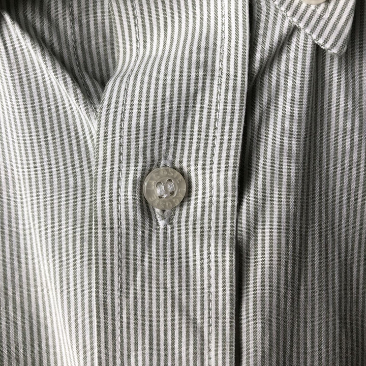 Lacoste Striped Pattern Short Sleeve Button-Down Cotton Striped Shirt, Men's Size M cotton white type Vintage Second Hand