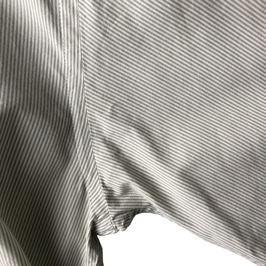 Lacoste Striped Pattern Short Sleeve Button-Down Cotton Striped Shirt, Men's Size M cotton white type Vintage Second Hand