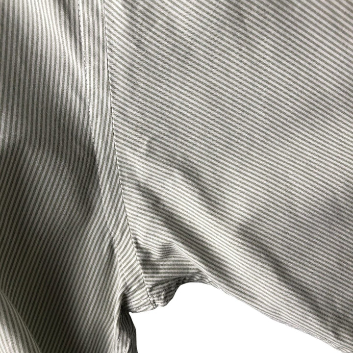 Lacoste Striped Pattern Short Sleeve Button-Down Cotton Striped Shirt, Men's Size M cotton white type Vintage Second Hand