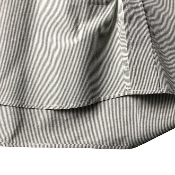Lacoste Striped Pattern Short Sleeve Button-Down Cotton Striped Shirt, Men's Size M cotton white type Vintage Second Hand