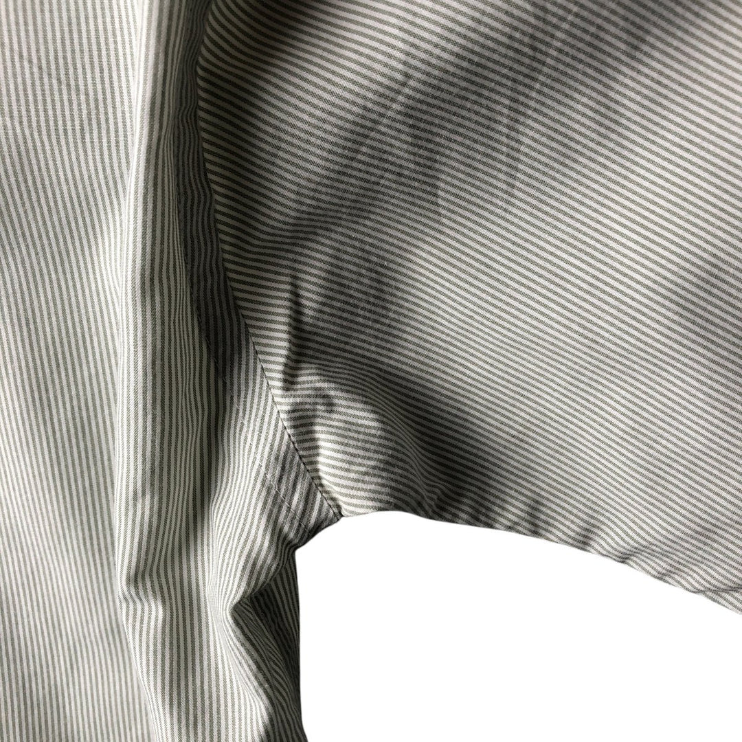 Lacoste Striped Pattern Short Sleeve Button-Down Cotton Striped Shirt, Men's Size M cotton white type Vintage Second Hand