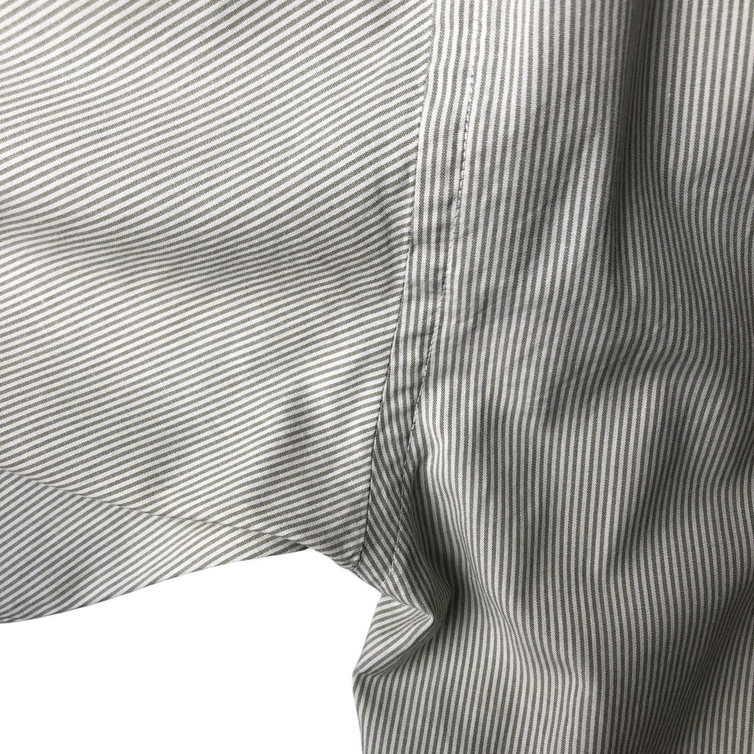 Lacoste Striped Pattern Short Sleeve Button-Down Cotton Striped Shirt, Men's Size M cotton white type Vintage Second Hand