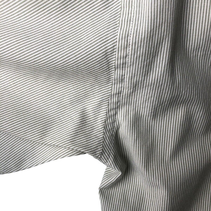 Lacoste Striped Pattern Short Sleeve Button-Down Cotton Striped Shirt, Men's Size M cotton white type Vintage Second Hand
