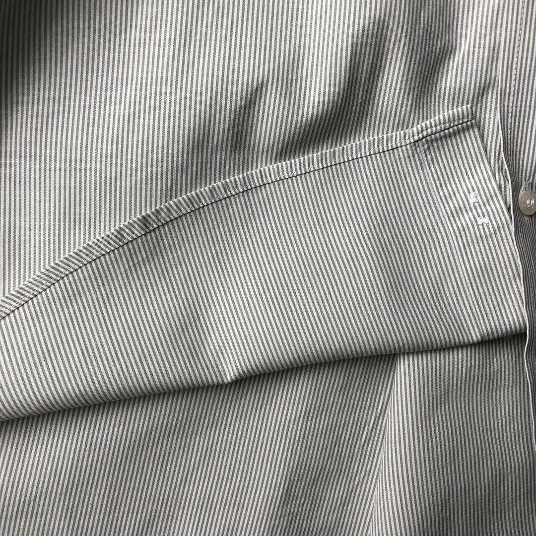 Lacoste Striped Pattern Short Sleeve Button-Down Cotton Striped Shirt, Men's Size M cotton white type Vintage Second Hand