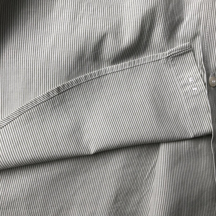 Lacoste Striped Pattern Short Sleeve Button-Down Cotton Striped Shirt, Men's Size M cotton white type Vintage Second Hand