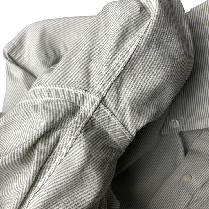 Lacoste Striped Pattern Short Sleeve Button-Down Cotton Striped Shirt, Men's Size M cotton white type Vintage Second Hand