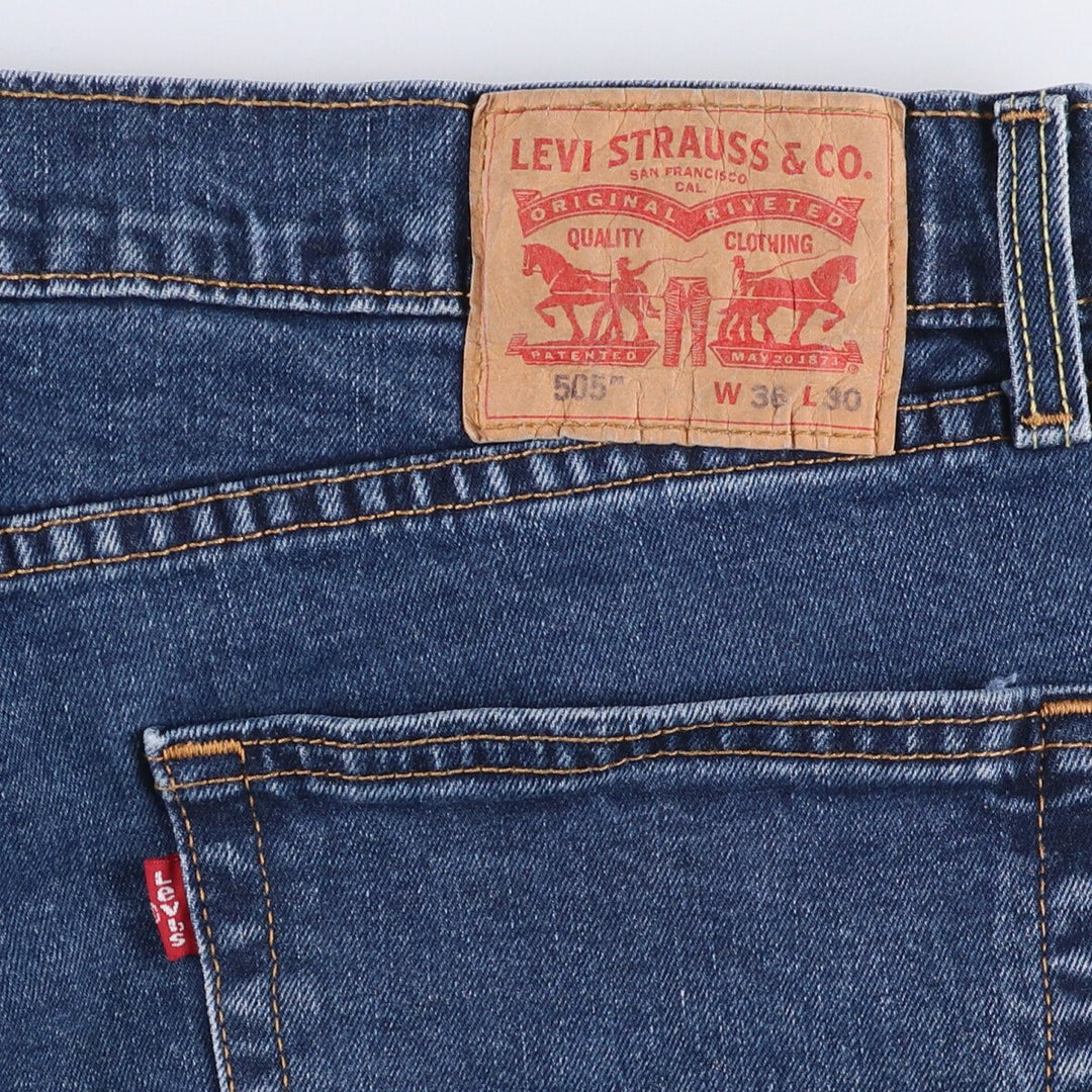 Levi's 505 tapered denim pants for men, size w37 cotton blue type Vintage Second Hand