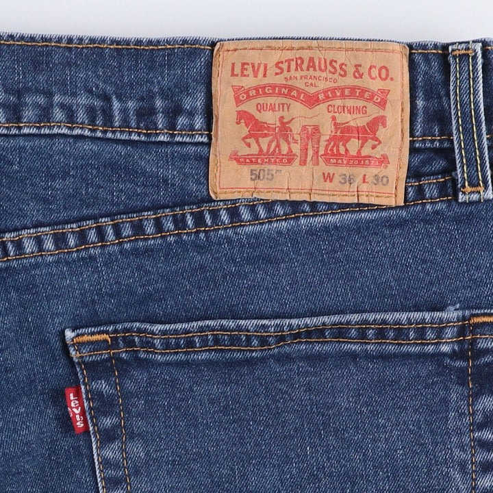 Levi's 505 tapered denim pants for men, size w37 cotton blue type Vintage Second Hand