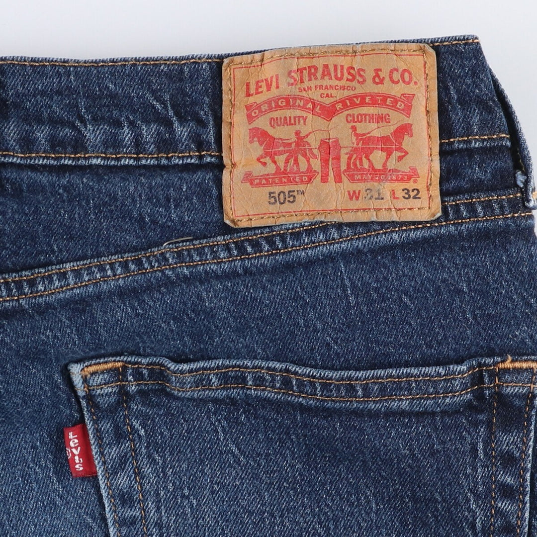 Levi's 505 tapered denim pants for men, equivalent to w32 cotton blue type Vintage Second Hand