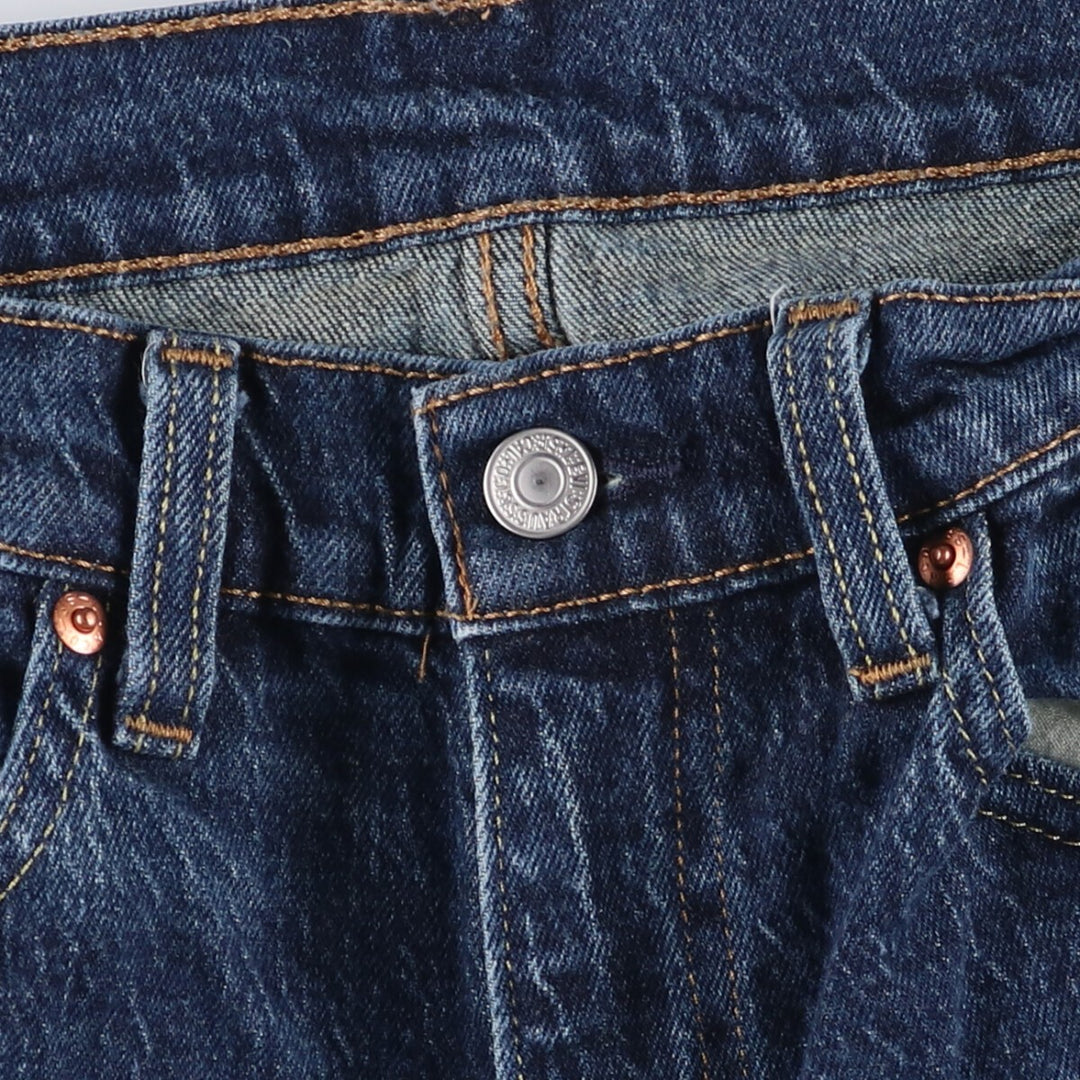 Levi's 505 tapered denim pants for men, equivalent to w32 cotton blue type Vintage Second Hand