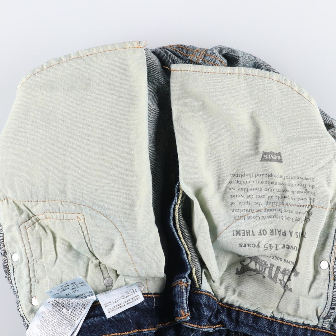 Levi's 505 tapered denim pants for men, equivalent to w32 cotton blue type Vintage Second Hand