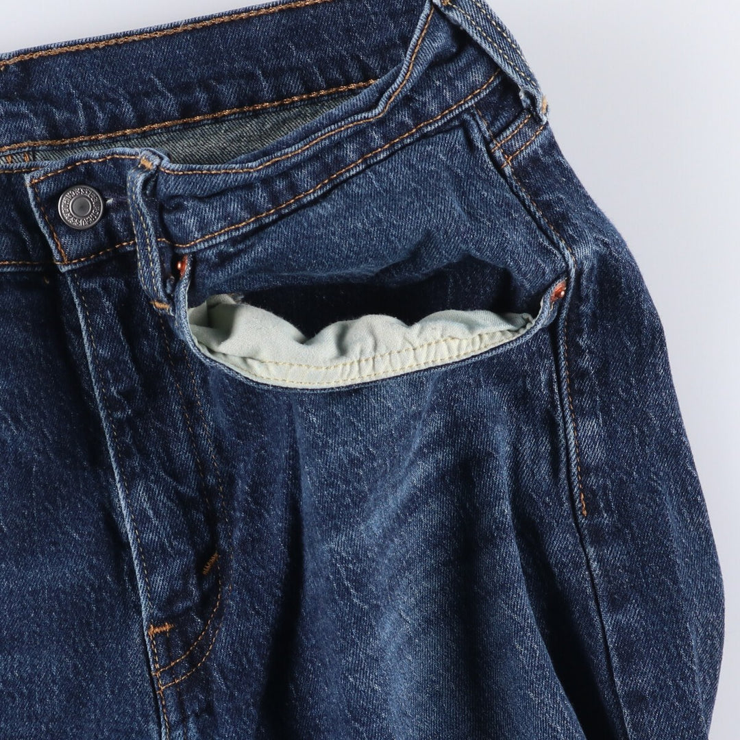 Levi's 505 tapered denim pants for men, equivalent to w32 cotton blue type Vintage Second Hand