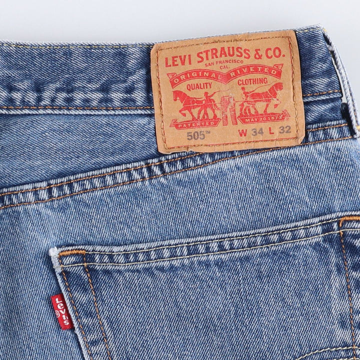 Levi's 505 tapered denim pants for men, equivalent to w35 cotton blue type Vintage Second Hand
