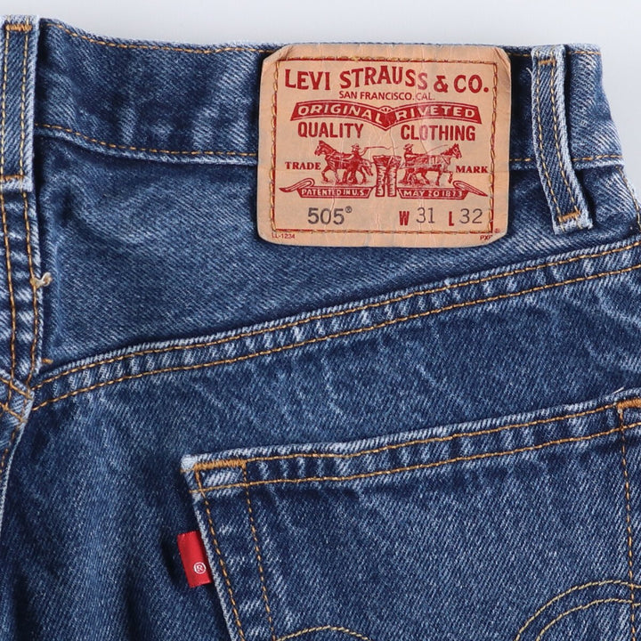 Levi's 505 REGULAR FIT tapered denim pants for men, size w31, zipper fly cotton blue type Vintage Second Hand