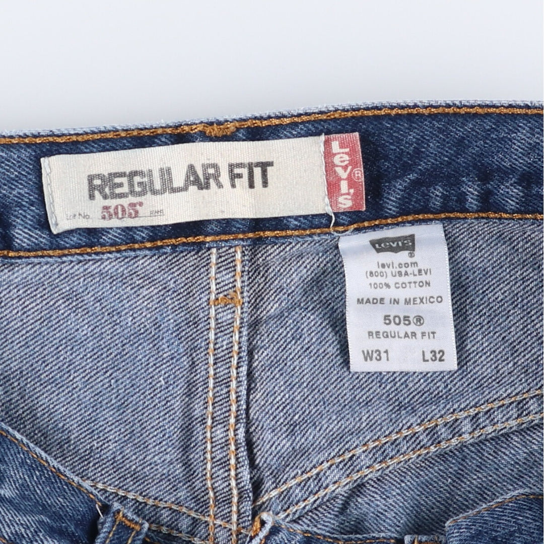 Levi's 505 REGULAR FIT tapered denim pants for men, size w31, zipper fly cotton blue type Vintage Second Hand