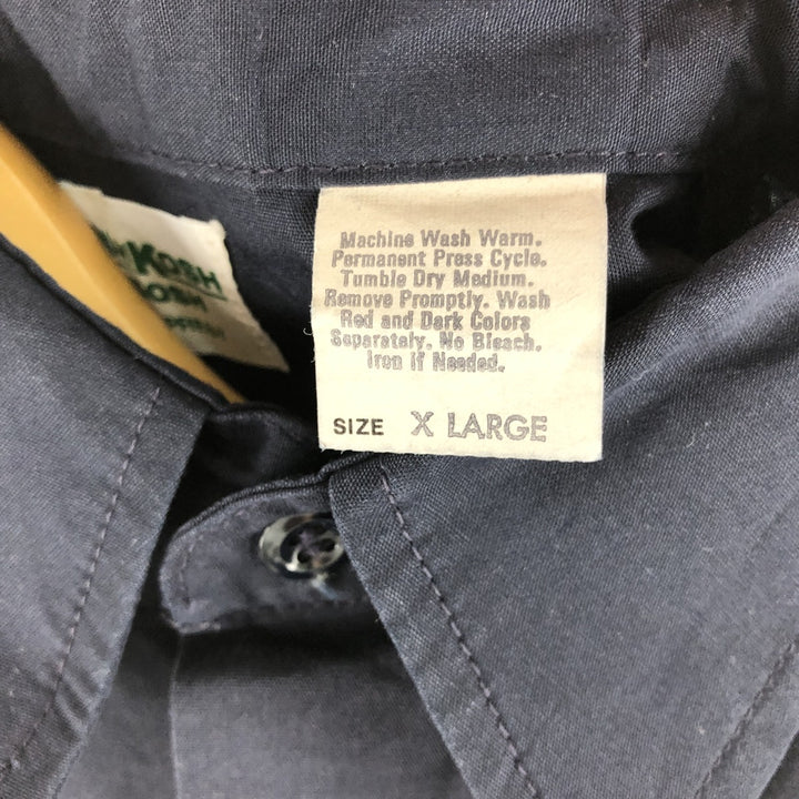 ~90'S Osh Kosh B'GOSH short sleeve work shirt, made in USA, men's XL size, vintage polyester navy blue type Vintage Second Hand