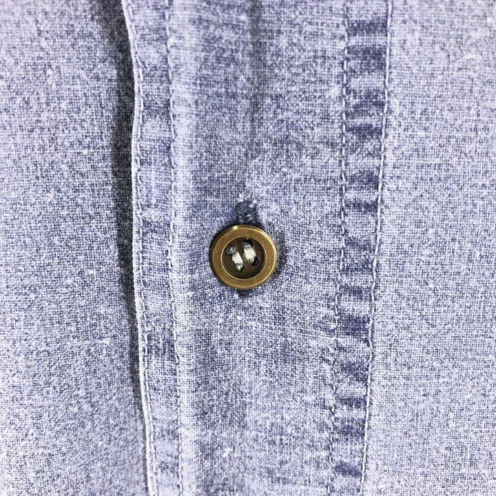 Harley-Davidson Eagle Pattern Short Sleeve Work Shirt Box Shirt Men's L Size cotton blue type Vintage Second Hand