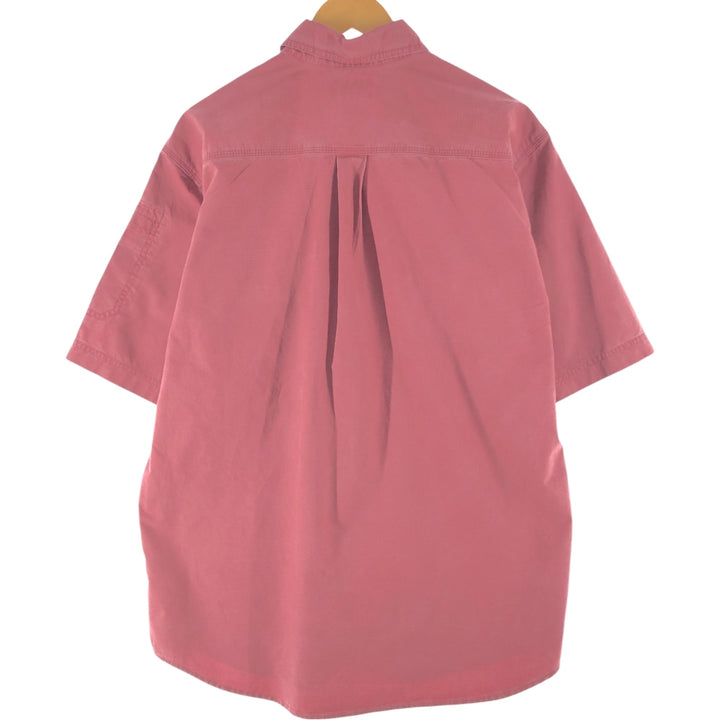 Carhartt Ripstop Short Sleeve Work Shirt, Men's Size L cotton burgundy type Vintage Second Hand
