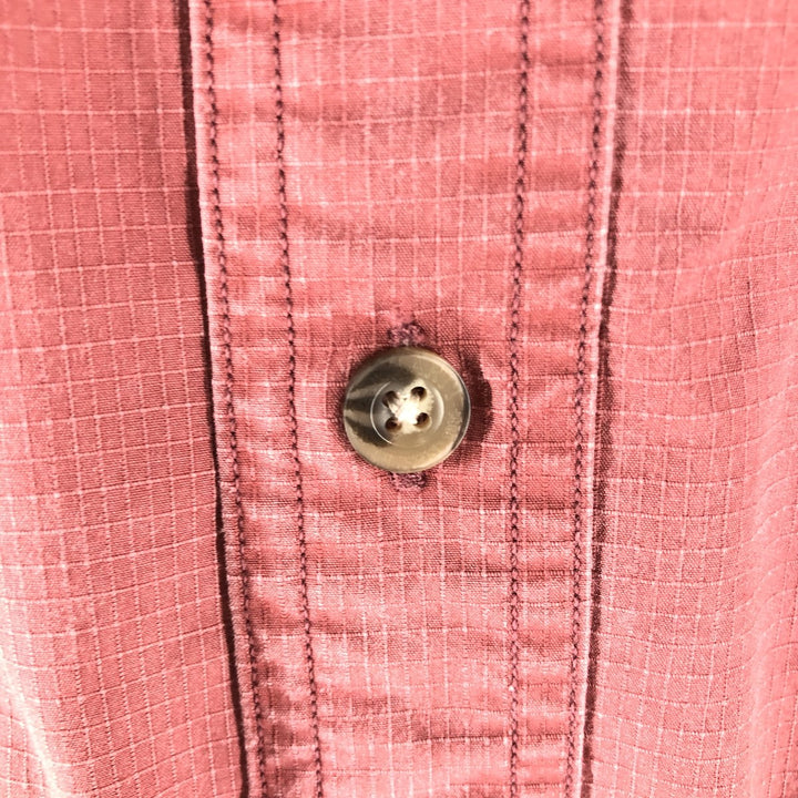 Carhartt Ripstop Short Sleeve Work Shirt, Men's Size L cotton burgundy type Vintage Second Hand