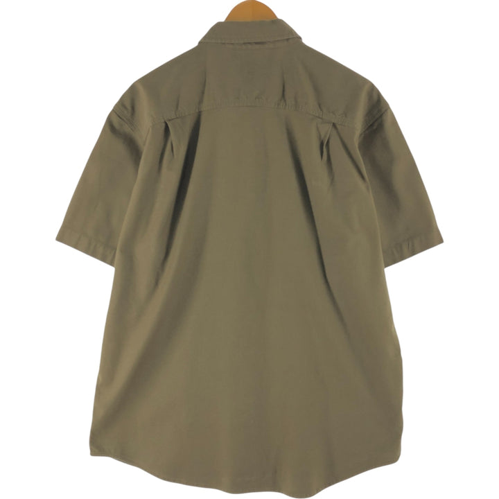 Carhartt Relax Fit Duck Button-down Short Sleeve Work Shirt, Men's Size L cotton Khaki type Vintage Second Hand
