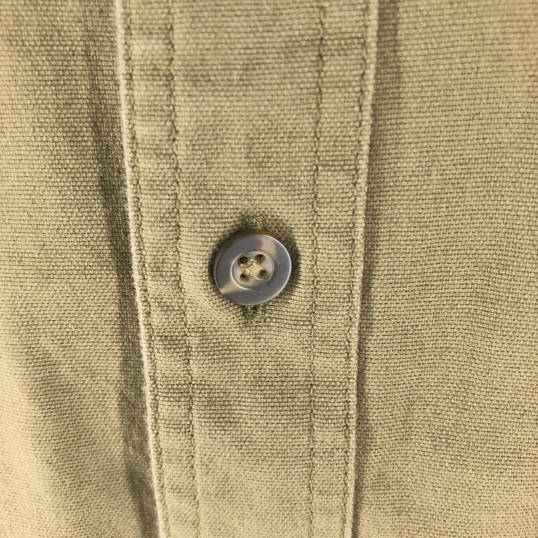 Carhartt Relax Fit Duck Button-down Short Sleeve Work Shirt, Men's Size L cotton Khaki type Vintage Second Hand