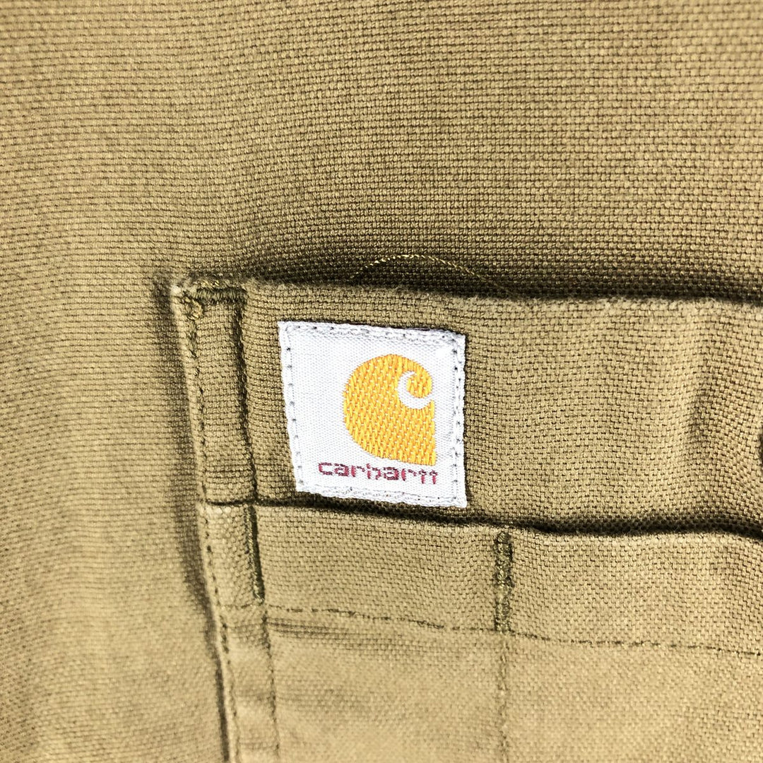 Carhartt Relax Fit Duck Button-down Short Sleeve Work Shirt, Men's Size L cotton Khaki type Vintage Second Hand