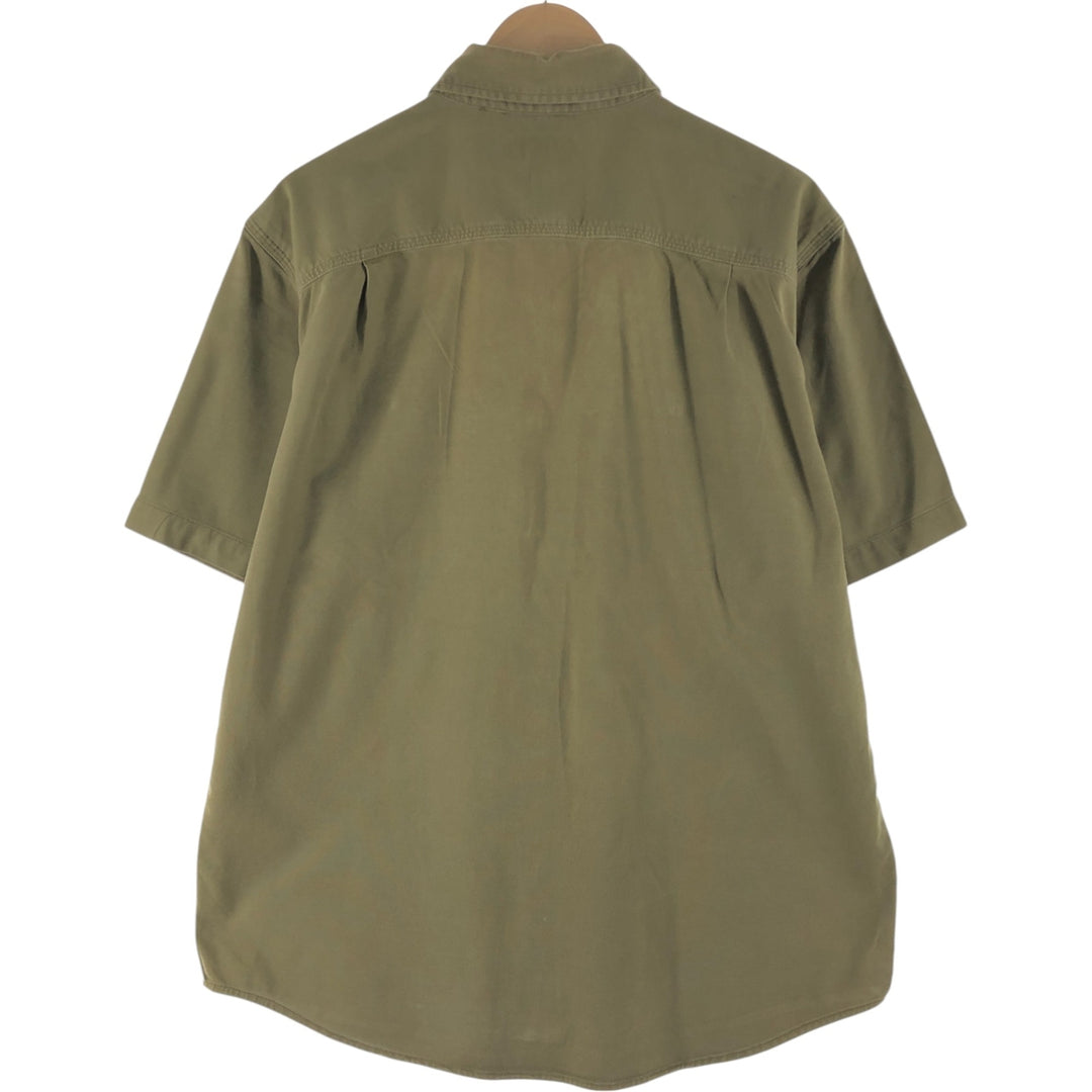 Carhartt Relax Fit Duck Button-down Short Sleeve Work Shirt, Men's Size L cotton Khaki type Vintage Second Hand