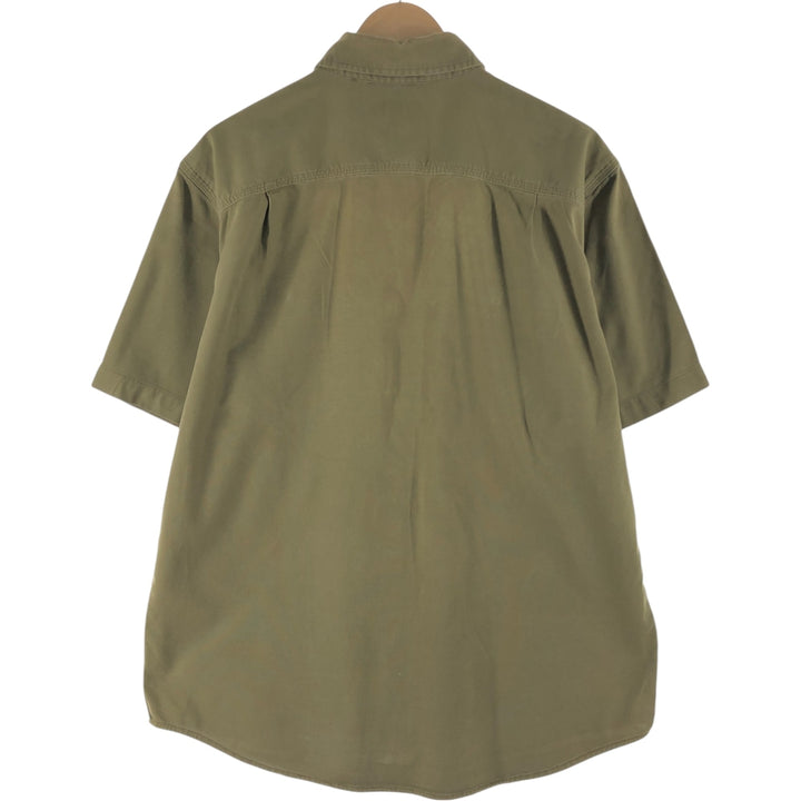 Carhartt Relax Fit Duck Button-down Short Sleeve Work Shirt, Men's Size L cotton Khaki type Vintage Second Hand