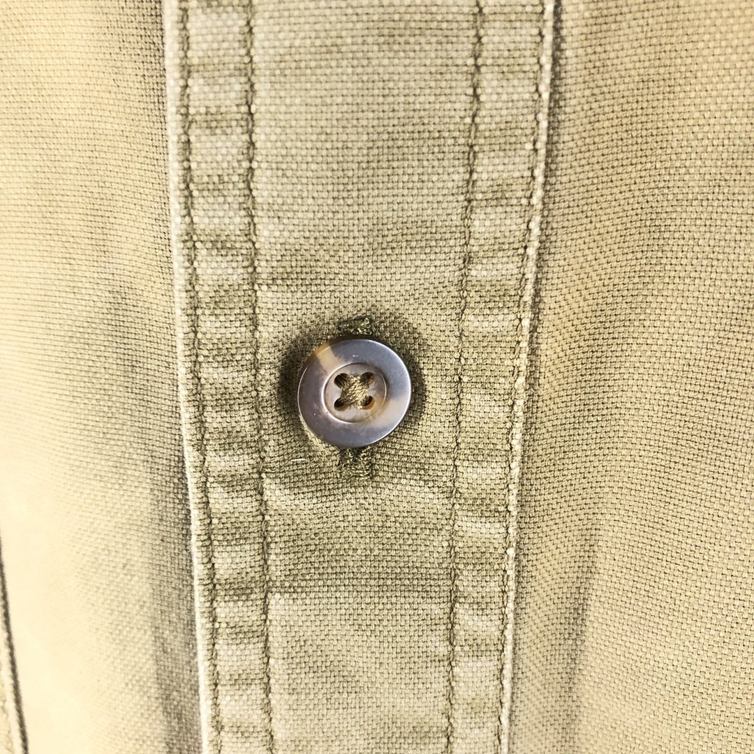 Carhartt Relax Fit Duck Button-down Short Sleeve Work Shirt, Men's Size L cotton Khaki type Vintage Second Hand