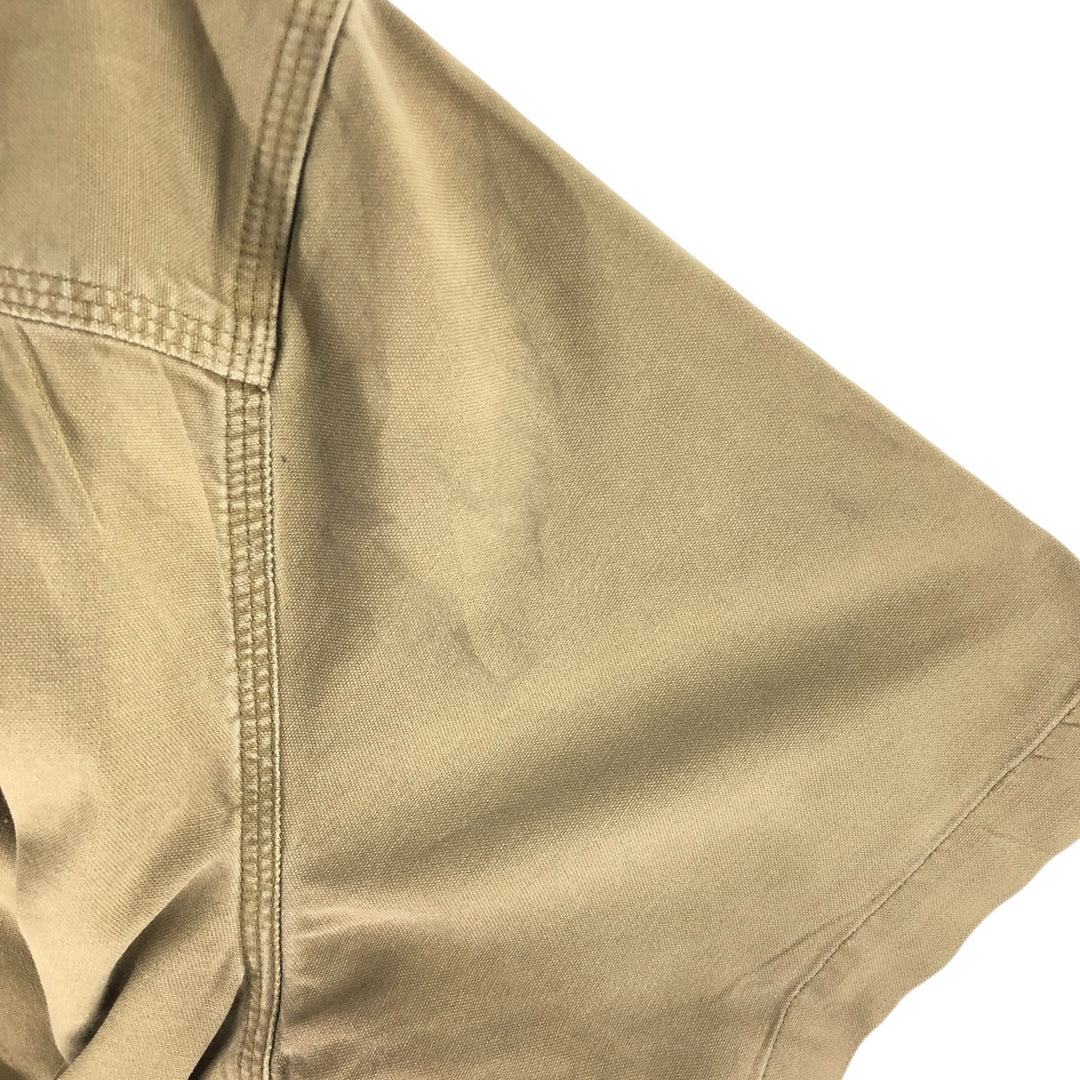 Carhartt Relax Fit Duck Button-down Short Sleeve Work Shirt, Men's Size L cotton Khaki type Vintage Second Hand
