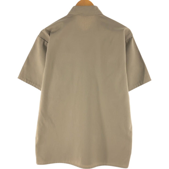 90'S Ben Davis pullover half zip short sleeve work shirt box shirt made in USA men's size M vintage cotton Khaki type beige Vintage Second Hand