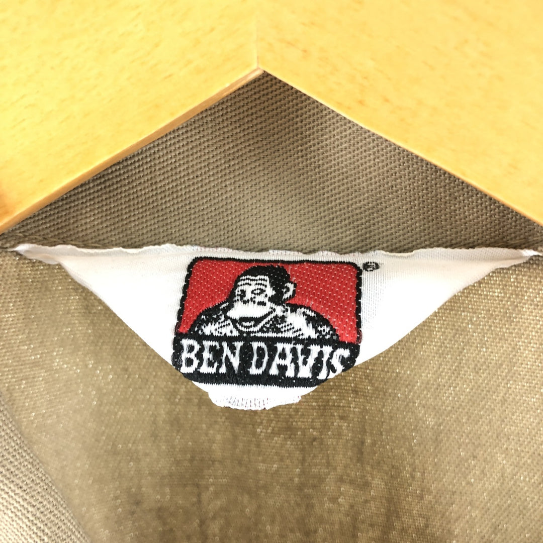 90'S Ben Davis pullover half zip short sleeve work shirt box shirt made in USA men's size M vintage cotton Khaki type beige Vintage Second Hand