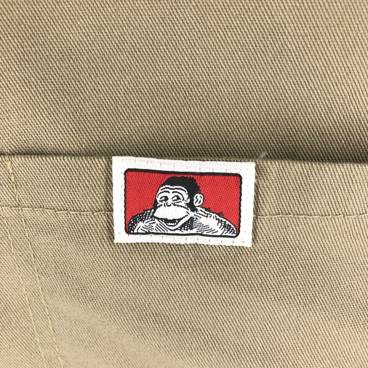 90'S Ben Davis pullover half zip short sleeve work shirt box shirt made in USA men's size M vintage cotton Khaki type beige Vintage Second Hand