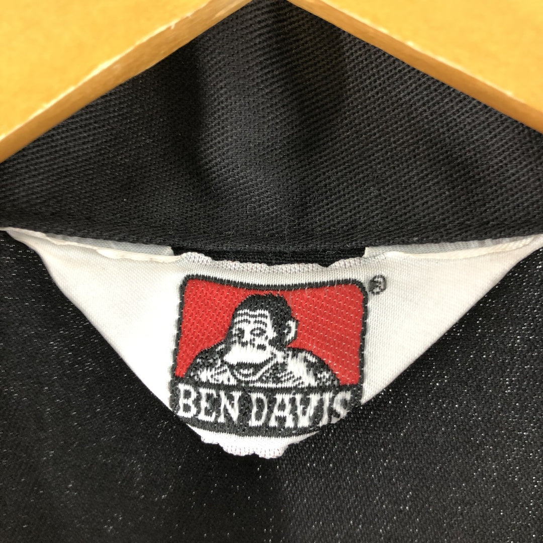 90'S Ben Davis pullover half zip short sleeve work shirt box shirt made in USA men's size L vintage cotton black type Vintage Second Hand