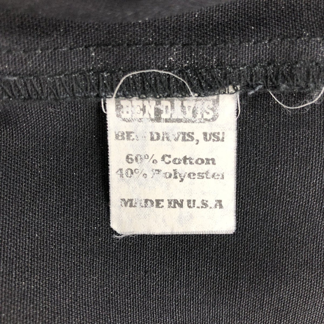 90'S Ben Davis pullover half zip short sleeve work shirt box shirt made in USA men's size L vintage cotton black type Vintage Second Hand