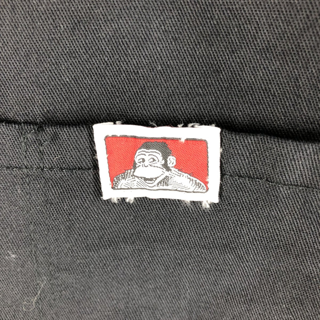 90'S Ben Davis pullover half zip short sleeve work shirt box shirt made in USA men's size L vintage cotton black type Vintage Second Hand