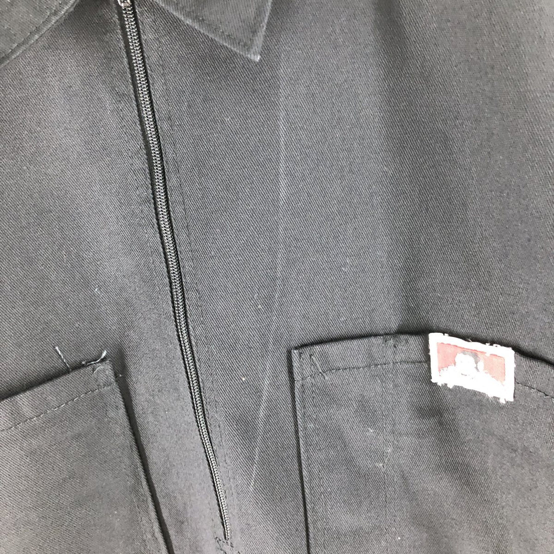 90'S Ben Davis pullover half zip short sleeve work shirt box shirt made in USA men's size L vintage cotton black type Vintage Second Hand