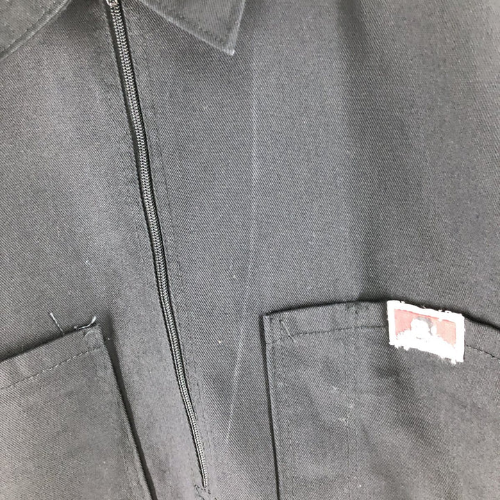 90'S Ben Davis pullover half zip short sleeve work shirt box shirt made in USA men's size L vintage cotton black type Vintage Second Hand
