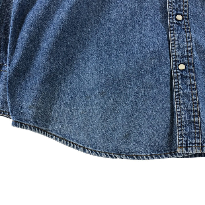 Key Long Sleeve Denim Western Shirt, Men's Size L cotton blue type Vintage Second Hand
