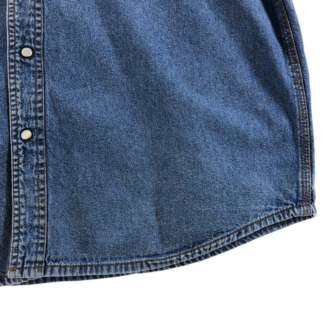 Key Long Sleeve Denim Western Shirt, Men's Size L cotton blue type Vintage Second Hand