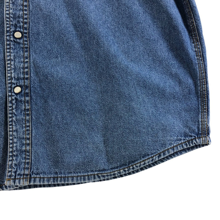 Key Long Sleeve Denim Western Shirt, Men's Size L cotton blue type Vintage Second Hand