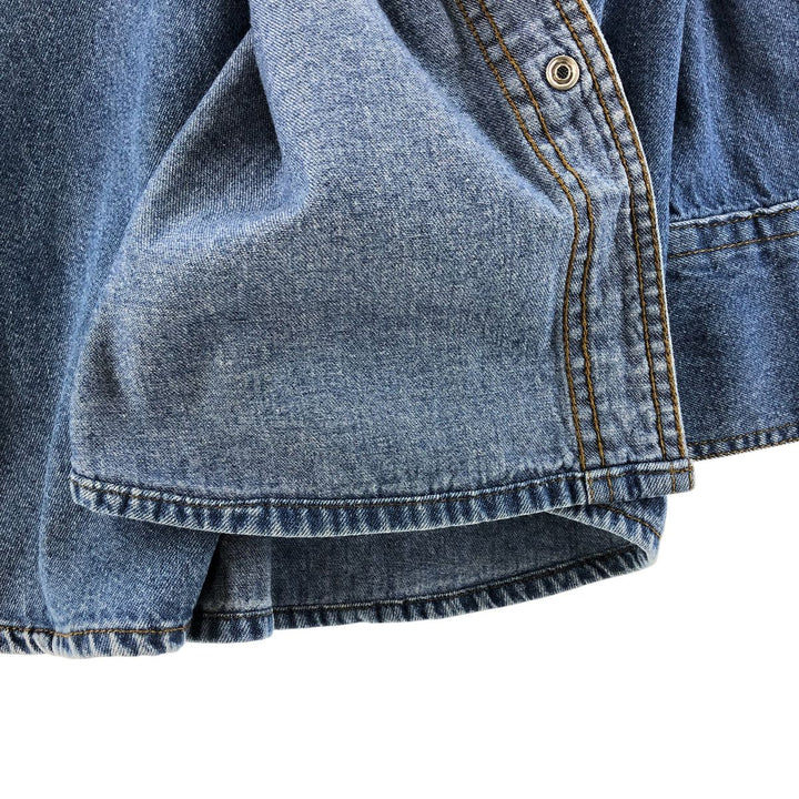Key Long Sleeve Denim Western Shirt, Men's Size L cotton blue type Vintage Second Hand