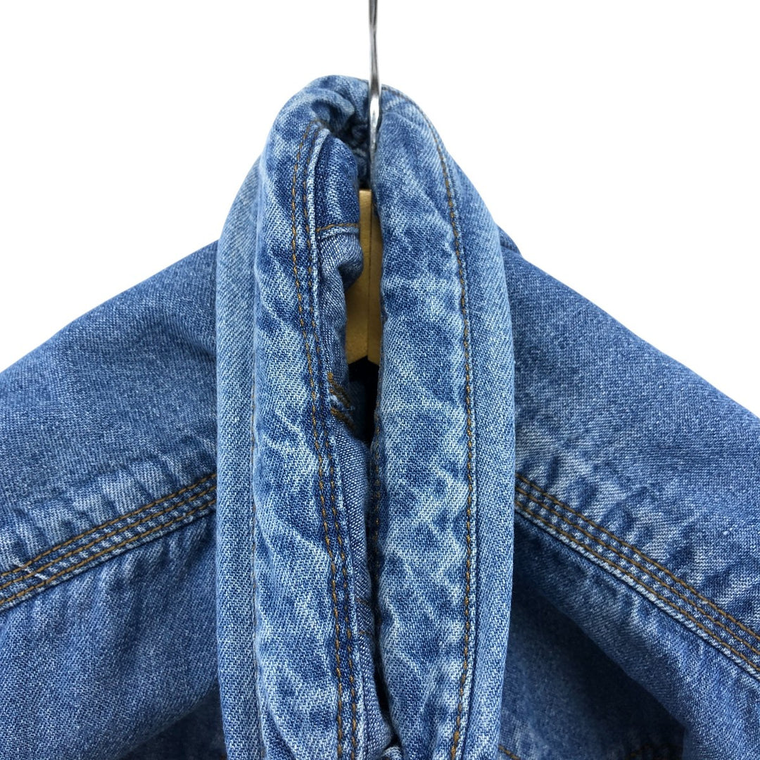 Key Long Sleeve Denim Western Shirt, Men's Size L cotton blue type Vintage Second Hand