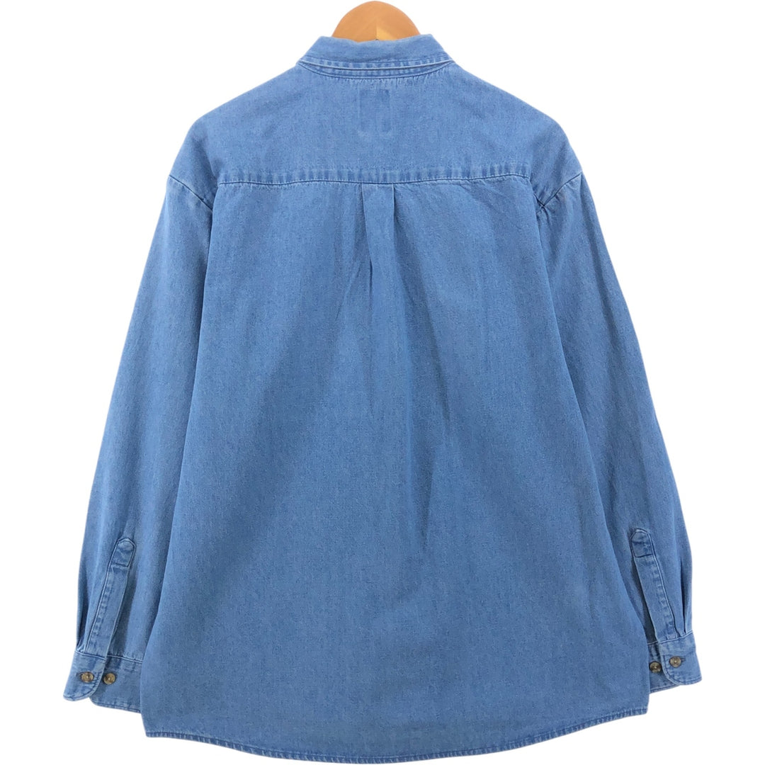 Dickies Long Sleeve Button Down Denim Shirt Men's XL cotton blue type Vintage Second Hand