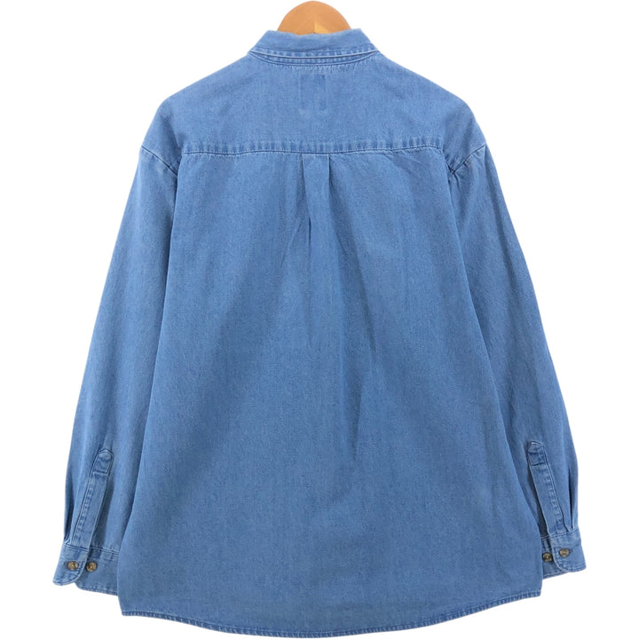 Dickies Long Sleeve Button Down Denim Shirt Men's XL cotton blue type Vintage Second Hand