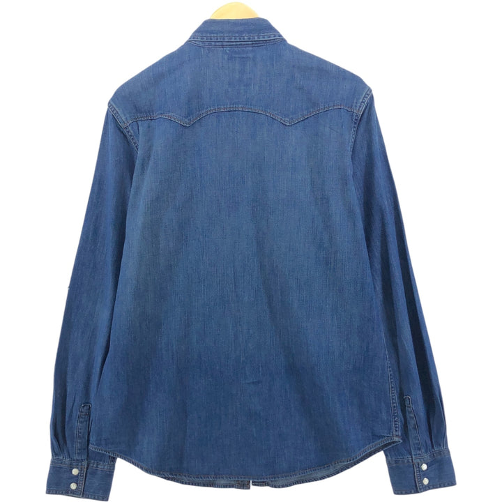 Levi's Modan Fit Long Sleeve Denim Western Shirt, Men's Size L cotton blue type Vintage Second Hand
