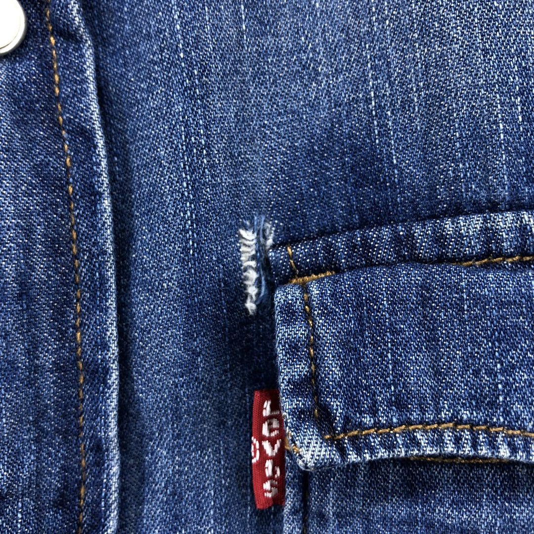Levi's Modan Fit Long Sleeve Denim Western Shirt, Men's Size L cotton blue type Vintage Second Hand